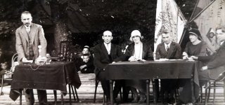 Ateitininkų šventė 1930 m. Kalba prof. Pr. Dovydaitis