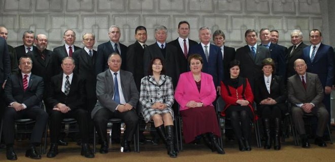 2011-2015 m. Jurbarko rajono savivavaldybės taryba. / Redakcijos archyvo nuotr.