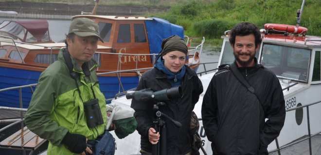 Takashi Fujii (kairėje), Ingrida Meškinytė, Ryoh Murofushi / Monikos Kazakevičiūtės nuotr.