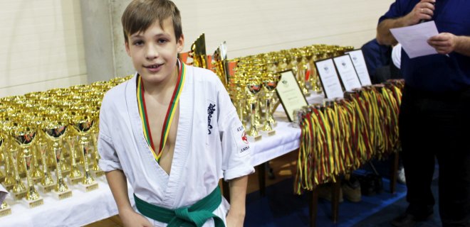 vicečempionas Gustas Lužaitis / Kumite nuotr.