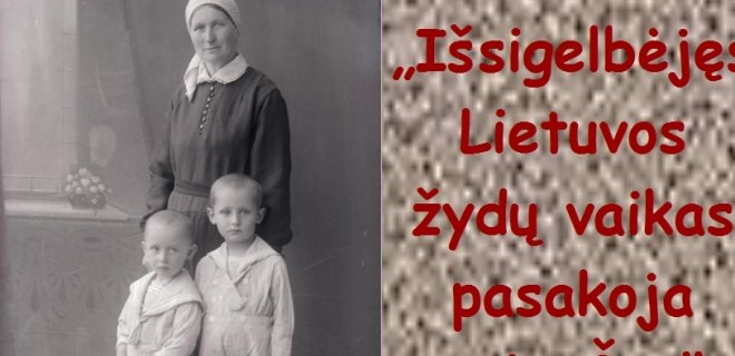 Nuotraukoje - Domicėlė Pagojutė su savo auklėtinais per karą išgelbėtais Jehošua ir Chaimu Šochotais, Telšiai 1937. nuotr.