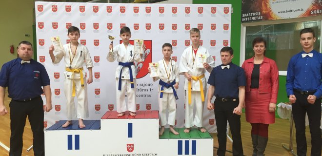 Pirmąją vietą iškovojęs jurbarkietis Airidas Sutkus. / Kumite nuotr.