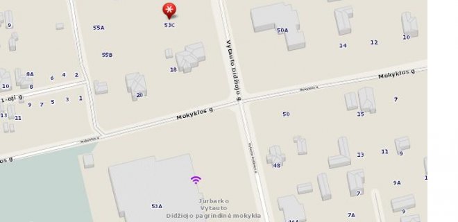 Pastatui numatyta vieta – Jurbarko mieste, Vytauto Didžiojo g. 53 C, 30 arų sklype, kuris nuosavybės teise priklauso Jurbarko rajono savivaldybei.