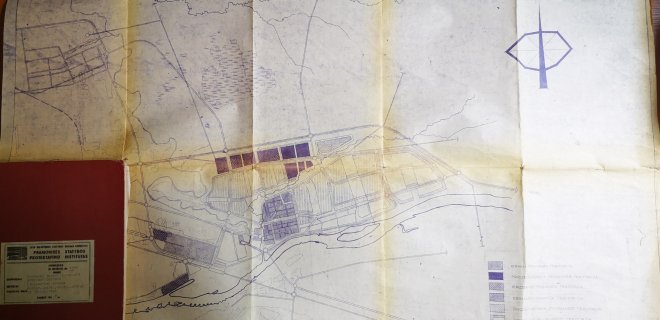 Projektuojamo šiaurinio pramonės rajono schema. Pramoninės statybos projektavimo institutas, 1968 m.