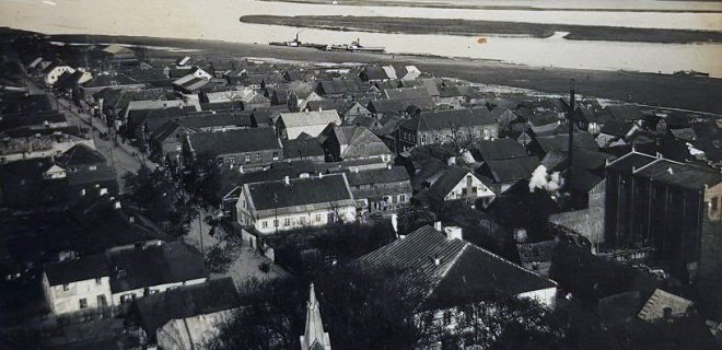 Jurbarko vaizdas iš viršaus tarpukariu / A. Puidokaitės archyvo nuotr.