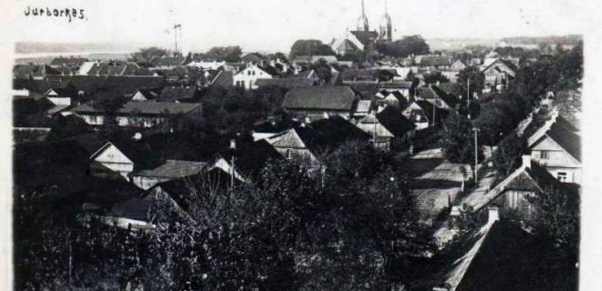 Jurbarko vaizdas iš gaisrinės bokšto, ~1930 m.