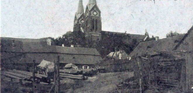 Uosto gatvė Jurbarke 1915 m. / FB „Lietuva senose fotografijose“ nuotr.