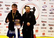 Treneris M.Smirnovas su auklėtiniu čempionu Mindaugu Paulausku.