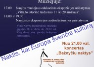 Muziejų dienos ir naktys: nuo parodų, užsiėmimų iki koncertų
