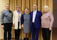 Jurbarkiečiai 2018 metų Lietuvos esperantininkų sąjungos suvažiavime (iš kairės): L. Abromas, R. Petraitytė, I. Viliušienė, S. Raulynaitis, Z. Babonienė.