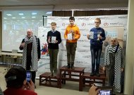 Trečią vietą iškovojęs Ąžuolas Norkūnas (pirmas iš kairės)