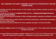 Jurbarko rajono pirminės sveikatos priežiūros centras informuoja, kaip dirbs karantinu metu