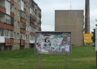 Gyventojus piktina skelbimų lentos ir nupjauta žole užversti takai