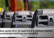 NUO SPALIO 26 D. IKI LAPKRIČIO 6 D. KEIČIASI VIETINIO SUSISIEKIMO MARŠRUTŲ TVARKARAŠČIAI