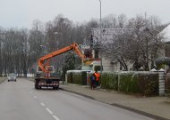 Papuošimai kabinami ir Gedimino gatvėje