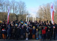 Slava Ukraini sako ir Jurbarko karate klubo bendruomenė (Ukrainai palaikyti skirtas žygis)