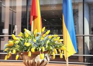 Jurbarke sekmadienį vyko paramos akcija „Mes su tavimi, Ukraina“