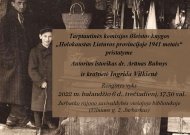 Miesto bibliotekoje vyks knygos „Holokaustas Lietuvos provincijoje 1941 metais“ pristatymas