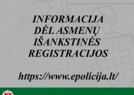 Informacija dėl asmenų išankstinės registracijos