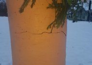 Suniokotos Raudonės miestelio kalėdinės dekoracijos