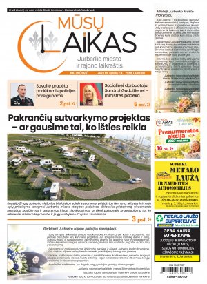 Mūsų Laikas - Jurbarko rajono laikraštis, Nr. 39 (1605)